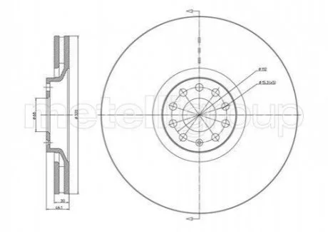 Диск гальмівний AUDI A6 97- 2,7T-4,2 CIFAM 800705C