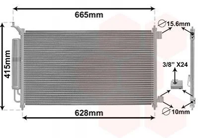 Конденсатор кондиционера NISSAN JUKE/ MICRA/ TIIDA (пр-во) Van Wezel 13015251