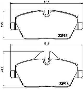 Гальмівні колодки, дискове гальмо (набір) BREMBO P06067 (фото 1)