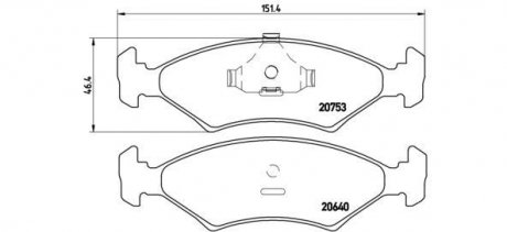 Гальмівні колодки, дискове гальмо (набір) BREMBO P24006 (фото 1)
