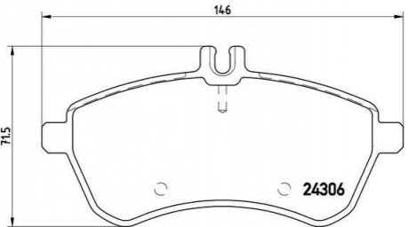 Гальмівні колодки, дискове гальмо (набір) BREMBO P50071 (фото 1)