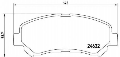 Гальмівні колодки, дискове гальмо (набір) BREMBO P56062 (фото 1)