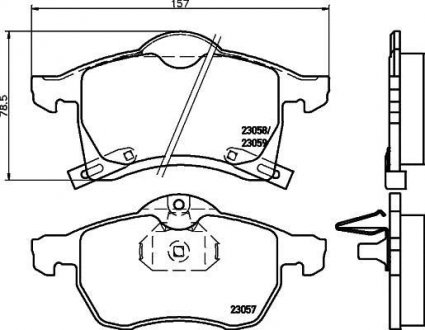 Гальмівні колодки, дискове гальмо (набір) BREMBO P59032 (фото 1)