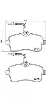 Гальмівні колодки, дискове гальмо (набір) BREMBO P61077 (фото 1)