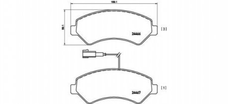 Гальмівні колодки, дискове гальмо (набір) BREMBO P61093 (фото 1)