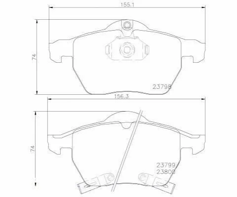 Гальмівні колодки, дискове гальмо (набір) BREMBO P71007 (фото 1)