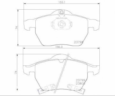Гальмівні колодки, дискове гальмо (набір) BREMBO P71007 (фото 1)