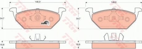Гальмівні колодки, дискове гальмо (набір) TRW GDB1357 (фото 1)
