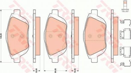 Гальмівні колодки, дискове гальмо (набір) TRW GDB1819 (фото 1)