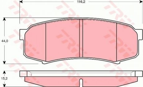 Гальмівні колодки, дискове гальмо (набір) TRW GDB3280 (фото 1)