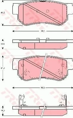 Гальмівні колодки, дискове гальмо (набір) TRW GDB3282 (фото 1)