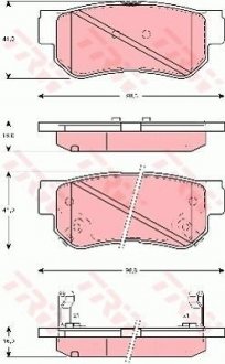 Гальмівні колодки, дискове гальмо (набір) TRW GDB3282 (фото 1)