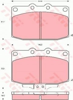 Гальмівні колодки, дискове гальмо (набір) TRW GDB377