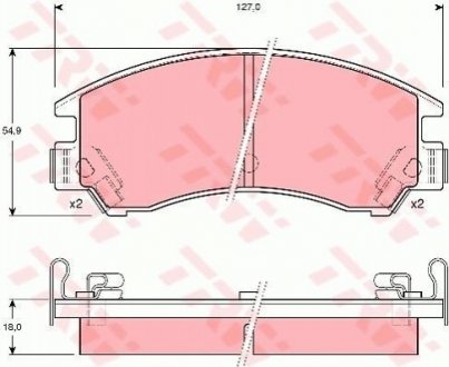 Гальмівні колодки, дискове гальмо (набір) TRW GDB380