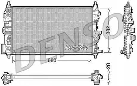 Радіатор, охолодження двигуна DENSO DRM20009