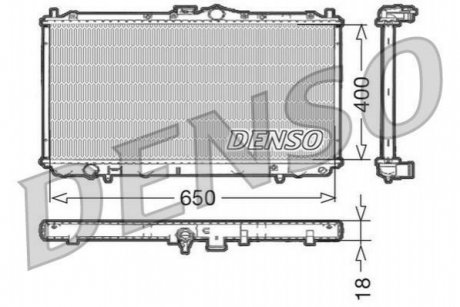 Радіатор, охолодження двигуна DENSO DRM45010