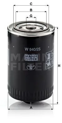 Фільтр масла, 1.6-1.9D MANN W9402510 (фото 1)
