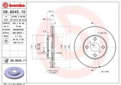 Гальмівний диск BREMBO 09854510
