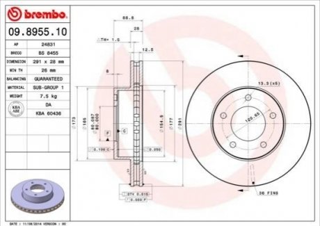 Гальмівний диск BREMBO 09895510