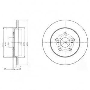 Фото 1 - гальмівний диск DELPHI BG4201 Гальмівний диск DELPHI BG4201 (фото 1)