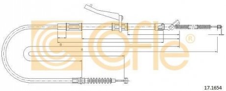 Трос ручника COFLE 17.1654