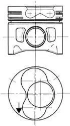 Поршень VW 79,76 +0.25 1-2 цмліндри KOLBENSCHMIDT 94427710