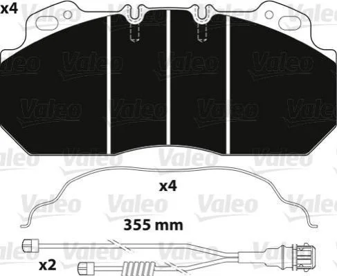 Гальмівні колодки, дискове гальмо (набір) VALEO 882217 (фото 1)