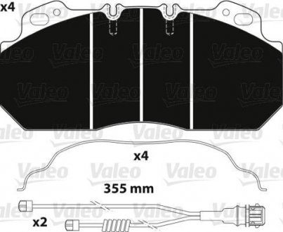 Гальмівні колодки, дискове гальмо (набір) VALEO 882217