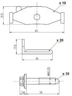 Комплект приладдя, накладка дискового гальма BERAL FAC161