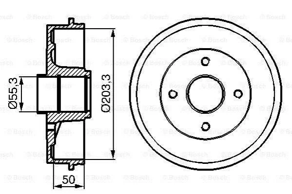 Гальмівний барабан BOSCH 0986477121 (фото 1)