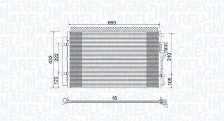 Condenser, air conditioning MAGNETI MARELLI 350203978000