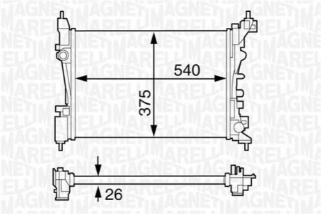 Радіатор, охолодження двигуна MAGNETI MARELLI 350213130100