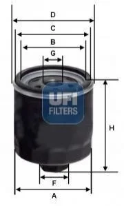 Масляний фільтр (фільтруючий елемент) UFI 2359200 (фото 1)