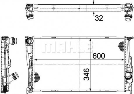 A_Радіатор 346 mm BMW MAHLE / KNECHT CR1085000P