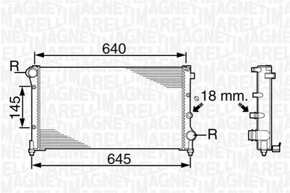 Радіатор, охолодження двигуна MAGNETI MARELLI 350213382000 (фото 1)