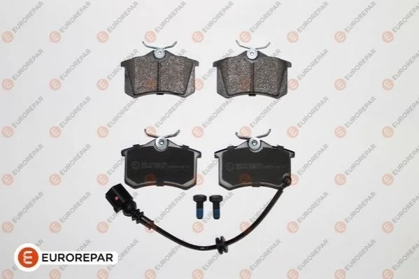 Колодки гальмівні (задні) Skoda Fabia 99-/VW Caddy/Golf 03-16/Passat B5 96-05/Polo 01- (+датчик) EUROREPAR 1639369780 (фото 1)