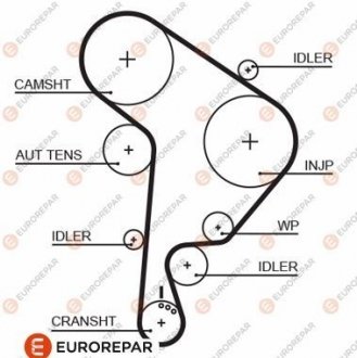 Ремінь ГРМ VW Caddy/Golf 1.9TDI/SDI 95-05/Skoda Octavia/Fabia 1.9TDI/SDI 97-10 (25x141z) EUROREPAR 1633129480