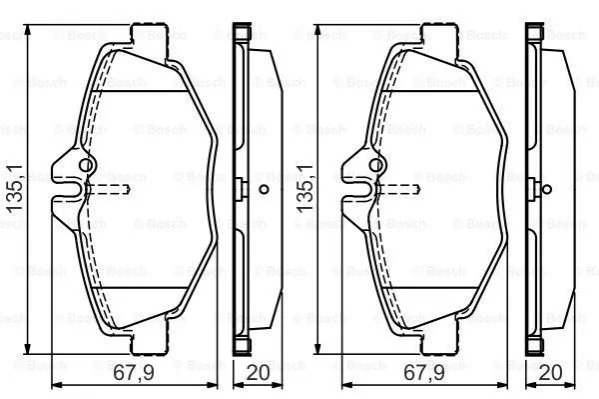 Колодки гальмівні (передні) MB E-class (W211) 02-09 (Bosch) Q+ (з датчиками) BOSCH 0986495433 (фото 1)