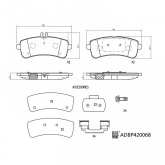 Колодки гальмівні (задні) MB C-Class (W205)/S-Class (W222)/AMG (X290) 13- BLUE PRINT ADBP420068
