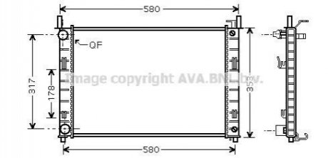 Радіатор, охолодження двигуна AVA COOLING FDA2324