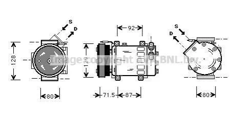 Компрессор кондиционера DACIA LOGAN (2005)/ RENAULT MEGANE (1996) (пр-во AVA) AVA COOLING RTAK281 (фото 1)
