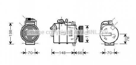 Компрессор кондиционера A4 II 19TDi 00-03 (AVA) AVA COOLING AIAK226