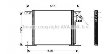 Конденсор кондиционера MB VITO/V-CL G/D 95-03 (Ava) AVA COOLING MS5220