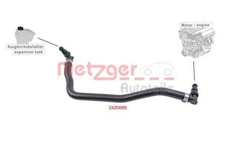 Патрубок радіатора MB C-class (W204)/E-class (W212) 07-15 (M271) METZGER 2420686