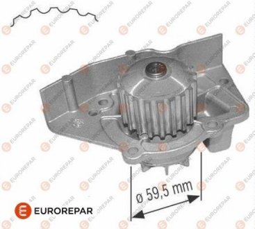 Помпа води Citroen Berlingo/Xsara/Peugeot Partner/205/306/309/405/406/806/Expert 1.6/1.8/1.9 87-02 EUROREPAR 1637173180