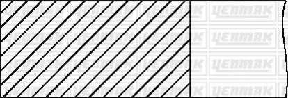 Кольца поршньові VW T4 1.9TD/2.4D 90-03 (79.5mm/+0.5) YENMAK 9109309050 (фото 1)