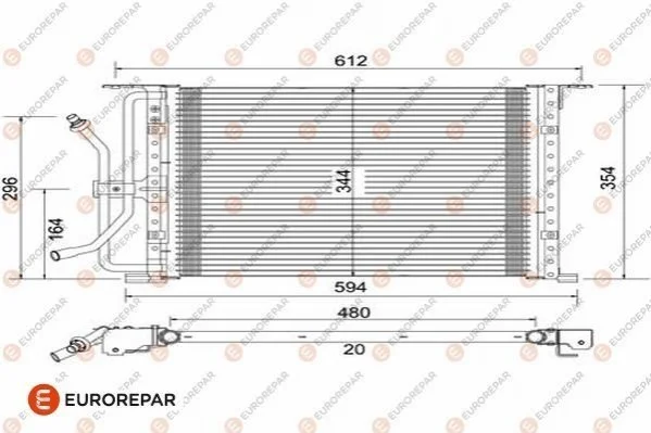 Радіатор кондиціонера VW Caddy/Skoda Octavia 03- EUROREPAR 1609637480 (фото 1)
