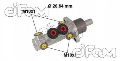 Циліндр гальмівний (головний) Renault Clio I/Megane I -03/VW Golf II/Jetta II/Polo -94 (d=20,64mm) CIFAM 202883