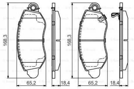 Колодки гальмівні (передні) Ford Transit 00-06 (RWD) Q+ BOSCH 0986495443