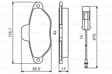 Колодки гальмівні (передні) Fiat Panda 03-/Punto 93-12 BOSCH 0986495475